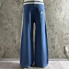 00s NIKE straight flare track pants blue