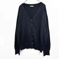 ジーユー GU Ｖネック カーディガン 長袖 シンプル 【Ｌ】ブラック