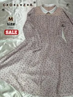 【セール✨】C•O•L•Z•A 長袖ワンピース 花柄 Mサイズ ピンク