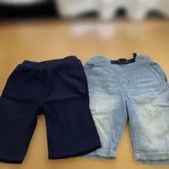 MPS ライトブルー ハーフパンツ 、ノーブランドネイビー2点セット120