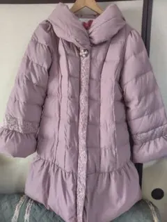 アンドラブ　薄紫フード付きダウンジャケット