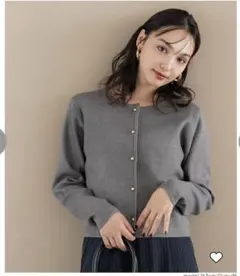 金ボタンニットカーディガン coca コカ　グレー　L