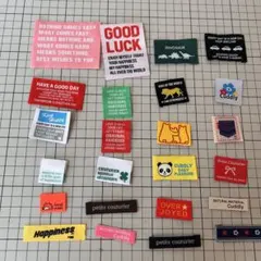 布タグ　ラベル　挟みタグ　ミックス　ピスネーム　24枚セット　ハンドメイド