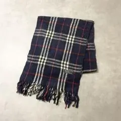 Burberrys バーバリーズマフラーノバチェックネイビーラムウールDB721
