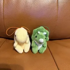 恐竜 ぬいぐるみ ちんまりおすわりトリケラトプス　ステゴサウルス　2点セット