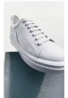 【ZARA】新品　レザープラットフォームスニーカー　37