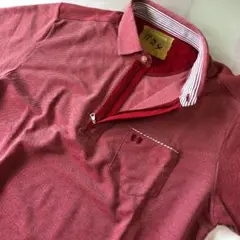 未使用級　マックレガー　半袖　ポロシャツ　ポリエステル配合　赤　ハーフジップ