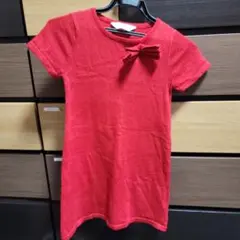 H&M リボン付きレッドワンピース 130/64