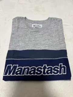 Manastash ロゴ入り Tシャツ グレー/ネイビー/レッド