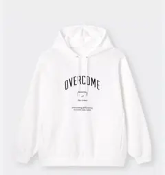 OVERCOME ホワイト フード付きパーカーUnisex