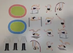 陸上部★白×黒★色紙・寄せ書き用シール12枚セット★卒業　引退　アルバム