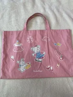 familiar ピンク トートバッグ　レッスンバッグ