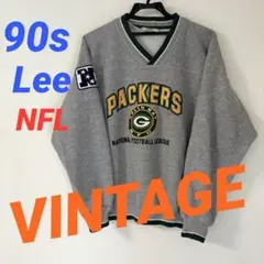 90s LEE×NFL公式 スウェット ヴィンテージグレーパッカーズ Lee刺繍