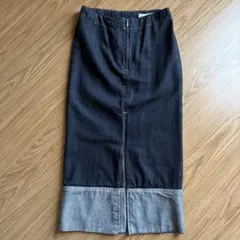 ザラ　zara ロールアップ　ロングデニムスカート　タイトスカート