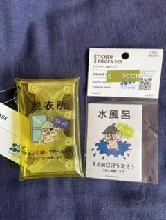 【店舗完売品】 3coins×サウナイキタイ　コインケース、ステッカー3枚セット