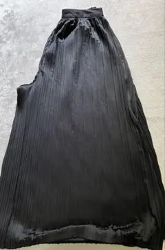 【XLブラック プリーツ ワイドパンツ】