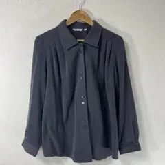 トップス　長袖　シャツ　チャコールグレー　フォーマル　メンズ　レディース　上品