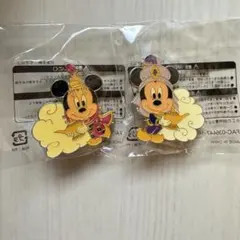ミッキー　ミニー　ピンバッジ アラジン風 2個セット