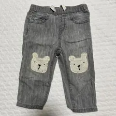 GAP クマ刺繍付きグレーパンツ　70センチ