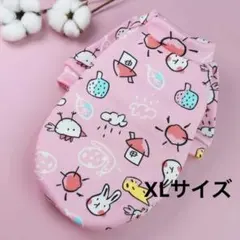 犬服 スウェット アニメ風 イラスト柄 個性派 ポップ ピンク XL 中型犬