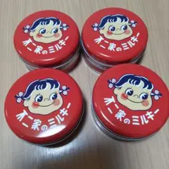 不二家 ペコちゃん ホーロー看板デザイン ミルキー缶 　中身なし　４缶セット