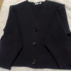 UNIQLO U　ボタン付きカーディガン　140サイズ　ブラック　黒