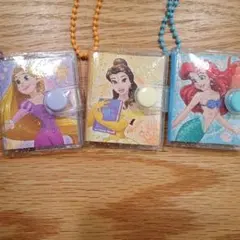 ディズニープリンセス ミニブックメモキーホルダー 3個セット