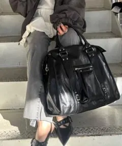 JEANASIS アンティーク ボストンバッグ 2way フェイクレザー Y2K 