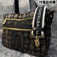 未使用級 CASTELBAJAC 2way 刺繍 ミニトート ショルダーバッグ