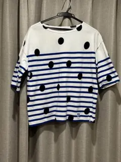 ORCIVALオーシバル　五分袖 Tシャツ ストライプ ドット　サイズ1