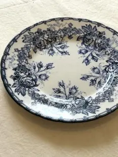フランスアンティーク　クレイユモントロー　花リム　プレート　ブロカントのサムネイル