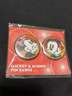 Disney Mickey & Minnie 缶バッジ セット 非売品 未開封のサムネイル