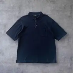 ダンヒル 半袖ポロシャツ 綿 コットン 紺 ネイビー L