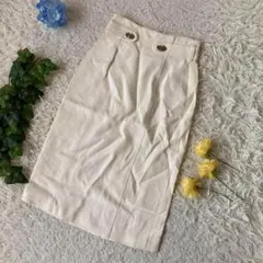 新品未使用　プロエンザスクーラー　ミディ丈スカート　白　レーヨン　イタリー製　2