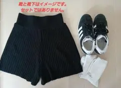 Ｗ♡Cリブニットショートパンツ ブラック