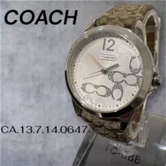 COACH コーチ レディース腕時計 シグネチャー柄ベルト シルバー クォーツのサムネイル