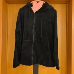 ブラック ベロアパーカー