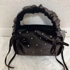 新品 EMODA エモダ スタッズミニバッグ ブラウン ベロア ハンドバッグのサムネイル
