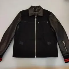 短丈DIESEL スタジャン風レザージャケット ブラック