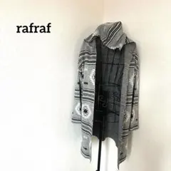 rafraf フード付きグレーカーディガン長袖