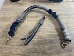 パラコード ハンドストラップ ネイビー×グレー