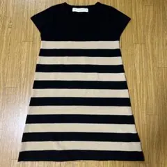 ZARAKNIT 半袖ニット　ミニワンピース M 黒とベージュ