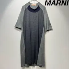 希少 マルニ 上質 カシミヤ ドッキング デザイン 半袖 ニット ワンピースのサムネイル