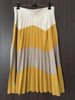 ZARA プリーツスカート イエロー ベージュ