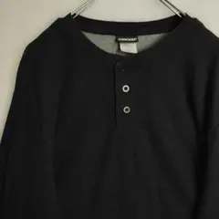 JOEBOXER 長袖シャツ ロンT サーマルシャツ ヘンリーネック ブラック