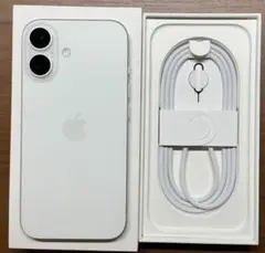 Apple iPhone 16 ホワイト 本体 箱付き 充電ケーブル付き