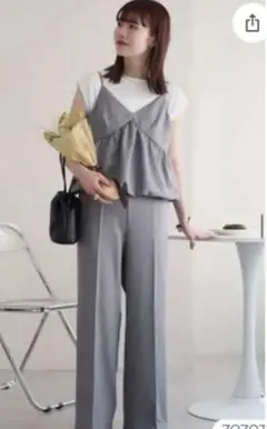 Discoat グレー フリル　オールインワン　オーバーオール