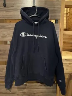 Champion リバースウィーブ ネイビー プルオーバーパーカー