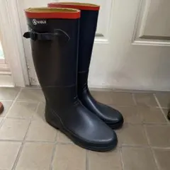 AIGLE ネイビー/レッド 長靴　レインブーツ　39