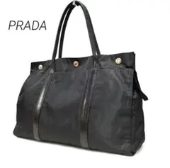 PRADA ナイロン トートバッグ 大容量 肩掛け レザー ブラック プラダ